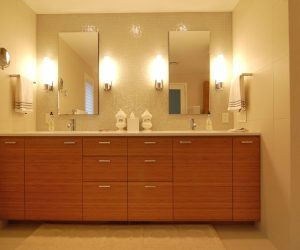 White Bathroom Sink Cabinets - Installation & Design in Boston